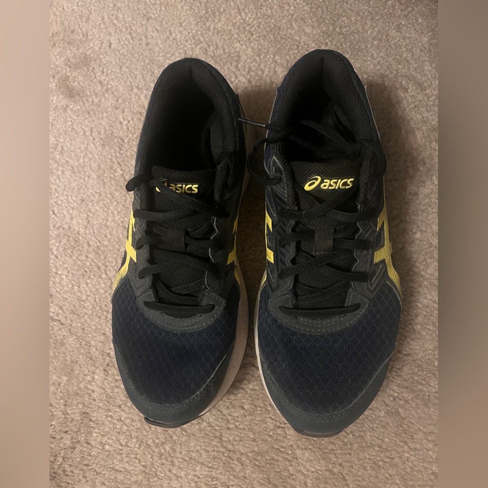 ASICS Navy and Yellow Athletic Sneakers